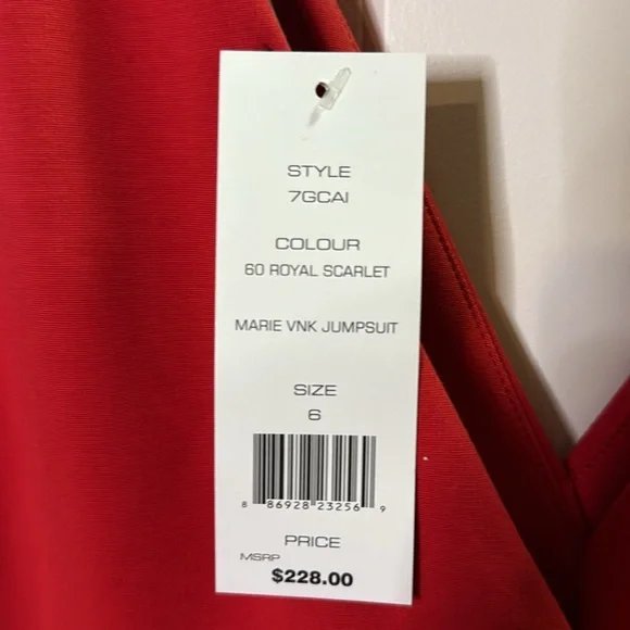 French Connection Red Marie Vnk Jumpsuit - Picture 5 of 5